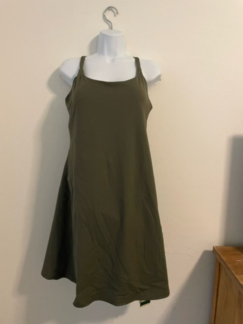Halara SoftlyZero Olive Green Active Dress Size L Long Built In Shorts Athletic